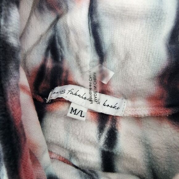 Young Fabulous & Broke YFB Raissa Hoodie Tie Dye Oversized Dolman Sleeve M/L - Picture 6 of 7